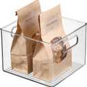 iDesign Pantry Storage Bin with Handles for Kitchen Cabinets or Fridge - Clear - Made in USA