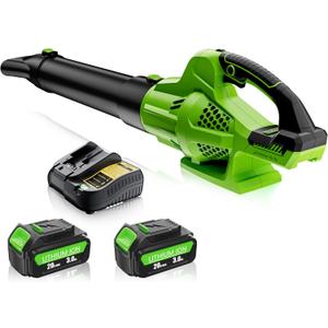 Leaf Blower, 500CFM, 6 Speed Levels, Leaf Blower Cordless with 2 x 3.0Ah Battery and 1 x Charger, Battery Power Blower Leaf for Snow, Patio, Blowing Leaves, Dust, Lawn Care