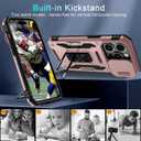 9 x DEERLAMN Case for iPhone 15 Pro with Slide Camera Cover+Screen Protector(1 Pack), Rotated Ring Kickstand Military Grade Shockproof Protective Cover 6.1 Inch-Rose Gold