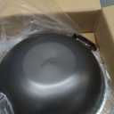 Chinese Wok with Lid, 15.2 Inch Flat Bottom, Cast Iron