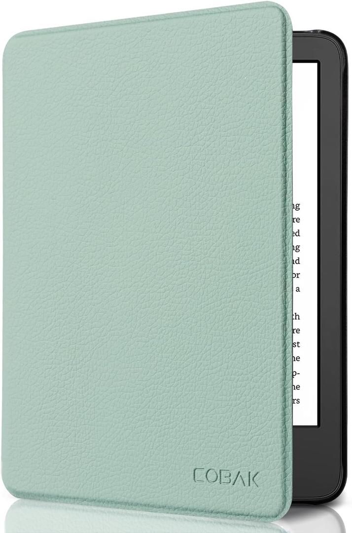 CoBak Case for All New 6 Inch Kindle 2024 and 2022 (11 Generation) - PU Leather Smart Cover, Auto Sleep and Wake, Premium Protective Case for Kindle Basic (*Sage)