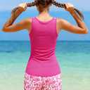 Girls Swimsuit 2 Piece Bathing Suit Floral Color Blocked Tankini Swimsuits Teen Girls' Swimwear for 11-15 Years