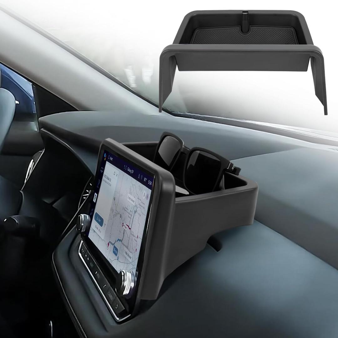 Center Console Organizer Compatible with 2021-2025 2026 Nissan Rogue S/SV/Rock Creek Dashboard Tray Interior Insert Accessories Behind Screen Black (Only Fit 8-Inch Screen)