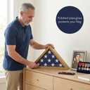 Americanflat Small Folded Flag Display Case - Fits Folded 3x5' Ceremonial Flags (Not for Burial Flag) - Silhouette Collection - Display Box for Wall or Tabletop - Barn Wood