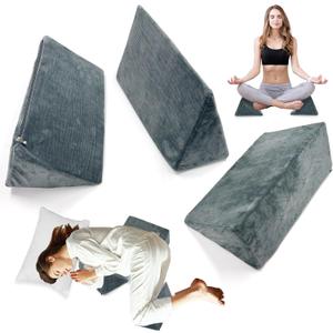 3 Packs Wedge Pillow, Foam Bed Positioning Pillow Yoga Wedge, Triangle Bed Pillow for Leg Back Neck Support Comfort Mini for Sofa Couch Bed Office(3)