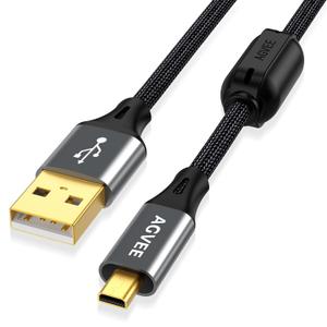 AGVEE 2 Pack 4ft USB Mini 8 Pin Charger Transfer Cable for Nikon UC-E6/E16/E17/E23 Camera Coolpix L22 B500 AW100 D750 D3300 D3200 S9500 S9300 S9100 S6800 S6200, Sony Cybershot W830 W800, Dark Gray