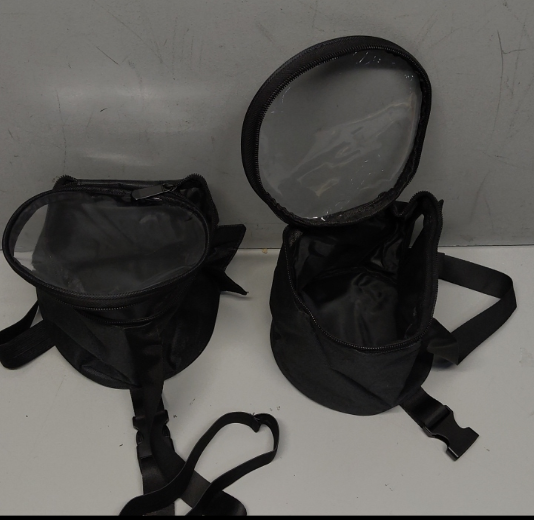 2 Circle Black Storage Bags 7x6 inch