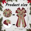Large Christmas Bow for Wreath, 11.42 inch  20.86 inch Red Black Buffalo Plaid Bow with Truck and Tree Design, Wired Craft Bow for Christmas Tree, Front Door, Holiday Home Dcor