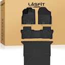 LASFIT Floor Mats and Trunk Mat for Honda Passport 2019 2020 2021 2022 2023 2024 2025, All Weather TPE Custom Fit Car Floor Liner, 1st & 2nd Row & Cargo Mat, Black