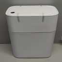 JUDRDO 3.5 Gallon Slim Automatic Trash Can for Bathroom,Touchless Diaper Trash Can with Trash Bag Auto-adsorption Technology,Motion Sensor Diaper Garbage Bins for Bedroom Office Kitchen Toilet (White-n21)