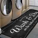 Laundry Room Long Mat Area Rug Non-Slip Floor Mat Waterproof Farmhouse Carpet for Kitchen 40" x 20"(Black-2)