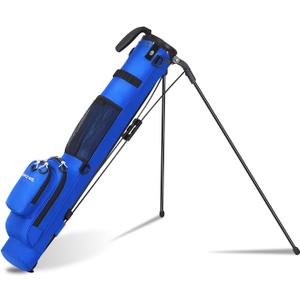 MAZEL Lightweight Golf Bag for Men  Easy to Carry Golf Clubs Bag with Shoulder Strap,Pitch n Putt Golf Stand Bag for Driving Range,Par 3 and Executive Courses - Fit Up to 8 Clubs (Deep Blue)