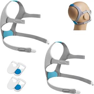 2-Pack Replacement Headgear Strap for N20 Nasal Pillow CPAP Mask, LALASTAR CPAP Headgear Compatible with N20, Adjustable Headband with Clips, Medium Size