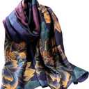 Acotavie Scarfs for Women Dressy Fashion Scarves Long Floral Pattern Scarf Lightweight Sunscreen Shawls (C002 Purple)