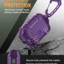 MOBOSI for AirPods Pro 2 Case with Lock, Compatible with AirPod 2nd Gen Cover [Fit for MagSafe], Military Grade Hard Shell for iPods Pro2 with Cleaner Kit & Keychain for Men(2023), Purple