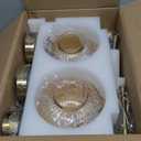 Vintage Wall Sconces with Amber Pumpkin Glass Lampshade, Indoor Bathroom Wall Sconce, Modern Gold Industrial Lighting Fixture for Mirror Living Room Hallway 2 Pack