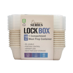 20pc (10 unit) meal prep set with one large 4 cup compartment. Our same set as before, but these sets use ECO friendly mix of 25% wheat straw with 75% traditional P.P.

BPA FREE 

Dishwasher, microwave, freezer safe