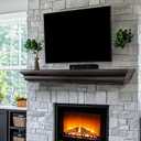 Rustic Fireplace Mantel Shelf, 54" Wooden Floating Shelf for Over Fireplace, Wall Mounted Fire Place Mantel, Farmhouse Hanging Floating Shelves, Black