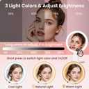 Makeup Mirror with Lights and Magnification, Double-Sided 10X Magnifying Mirror, Portable Lighted Makeup Mirror with 3 Color Lights, Rechargeable Make up Mirror 3 in 1 Tabletop, Handheld, Hanging