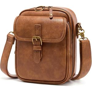 Small Crossbody Bags for Women Vegan Leather Messenger Purses, Vintage Wallet Anti Theft Shoulder Handbags with Card Slots (Retro Brown)