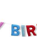 Happy Birthday Felt Fabric Banner - Rainbow Birthday Garland, Decoration for Mantle Party, Kids Birthday Party Decor, Photo Props