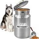 Newget 25 lb Stainless Steel Airtight Dog Food Storage Container with Scoop, Small