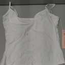 QINSEN Basic Tank Tops for Women Spaghetti Strap Double Lined Slim Fitted Camisole Going Out Tops White L