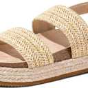 Marc Ford Summer Platform Sandals for Women Cute Open Toe Braided Beach Sandals Fashion Boho Flats with Adjustable Buckle, 9