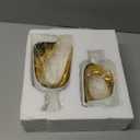 2 Pieces White Gold Ceramic vase Set Home Ceramic Decorative vase furnishings Abstract Decorative vase Office Centerpiece Decoration Suitable for Bookshelves, Fireplace