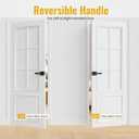 HOSOM Matte Black Door Handles Interior Passage Door Handle for Closet and Hallway Doors Square Non-Locking Door Lever Knob Lock Modern Reversible for Left or Right Handing, 6 Pack