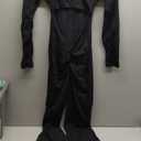 YEOREO One Piece Wide Leg Jumpsuits for Women Workout Long Sleeve Backless Flare Jumpsuit Lizvette Scrunch V Back Yoga Romper (Medium, Black)