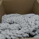 YnM Chunky Throw Blanket, Hand Knitted with Chenille Yarn, Skin Friendly, Ventilated and Breathable, Machine Washable, Home Dcor Piece for Couch, Sofa and Bed (Glacier Grey, 50x60 Inch)