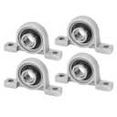 Pillow Block Bearing, 4Pcs KP002 Flange Mounted Pillow Bearings - Bore 15mm/0.59" ID Self Alignment Zinc Alloy Plummer Block Bearing for Diameter 15mm Linear Shaft Rod