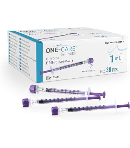 MediVena ONE-CARE 1ml Lab Syringes with Mounted Cap Sterile Low Dead Space 30/bx Ampoule-Filled Syringes