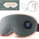 Ezona Cotton Cordless Heated Eye Mask, 2000mAh Warm Eye Compress Mask for Dry Eyes, Washable Eye Heating Pad for Travel, MGD,Blepharitis, Sinus Migraine with 10W ChargerGray