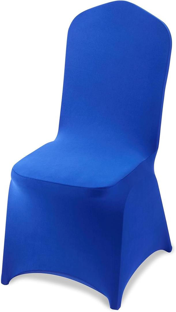 VEVOR Chair Covers, Polyester Spandex Chair Cover, Stretch Slipcovers for Wedding Party Dining Banquet Flat-Front Chair Covers (Royal Blue-a, 10PCS)