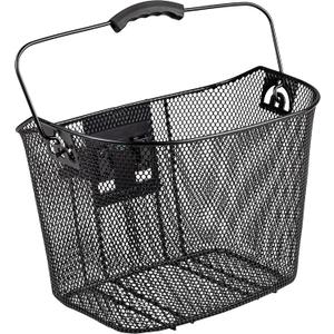 Schwinn Quick Release Wire Bike Basket, Black, Weather Resistant, Folding Handle for Hand Carry, Fits Most Adult Bicycles, Includes Mounting Hardware, Bicycle Basket for Adult Bikes, Medium