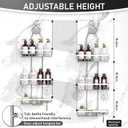 Shower Caddy,Rustproof Shower Shelves Over Shower Head,Triple Adjustable Storage,Silver