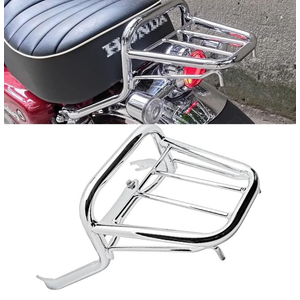 Steel Rear Carrier Luggage Rack Compatible with 2019-UP Honda Monkey 125 Z125 (Chrome)