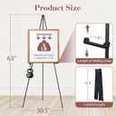 AZEAM 63" Easel Stand for Sign, 6 Pack Portable Easel for Painting, Foldable Black Metal Easel Display Stand Poster Holder Adjustable Sign Stand for Display Wedding Arts Poster