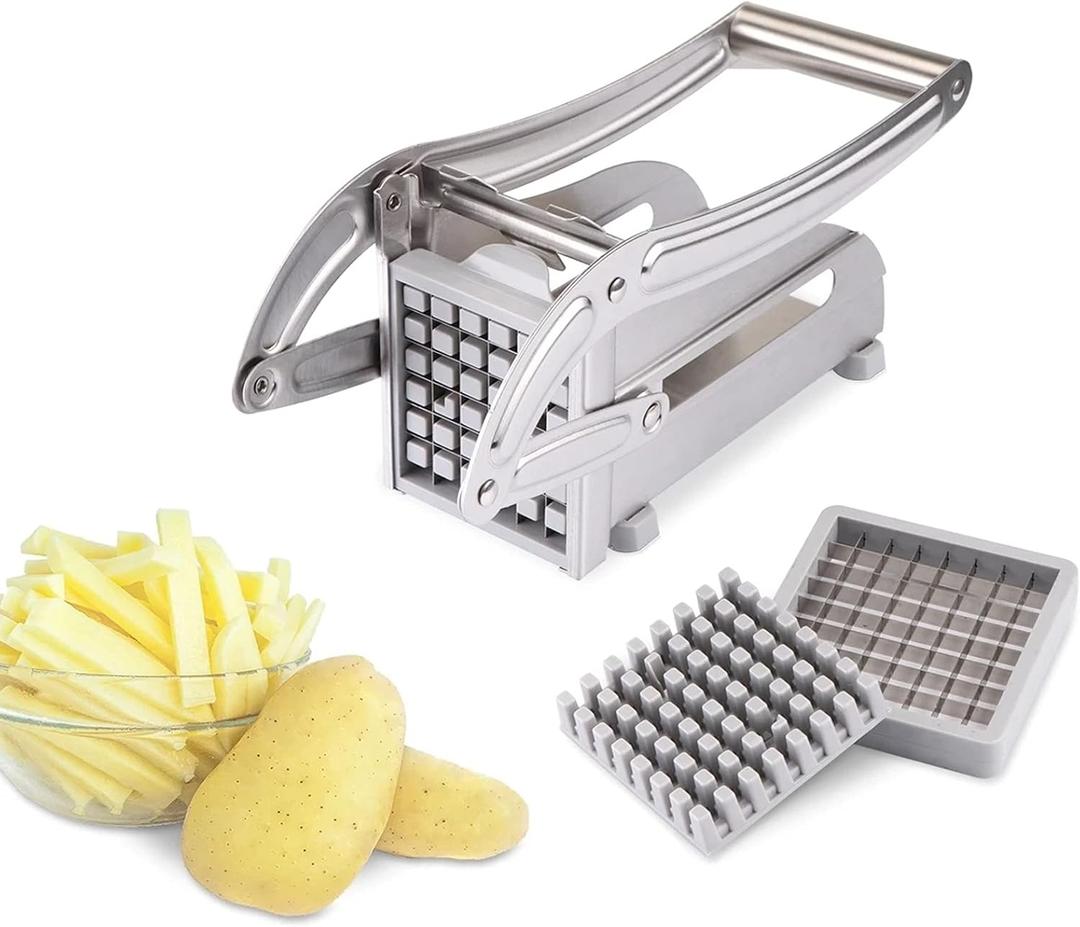 French Fry Cutter,Stainless Steel Potato Slicer Potato Chipper Potato Cutter Potato Chopper Potato Chips Maker Kitchen Food Chopper for French Fries Vegetables Carrot