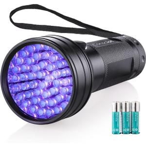 UV Flashlight Black Light, Consciot 51 LED 395nm Ultraviolet Blacklight, Portable Torch Light Pet Urine Detector for Dog/Cat Urine, Dry Stains, Bed Bug, Resin Curing, Matching with Pet Odor Eliminator