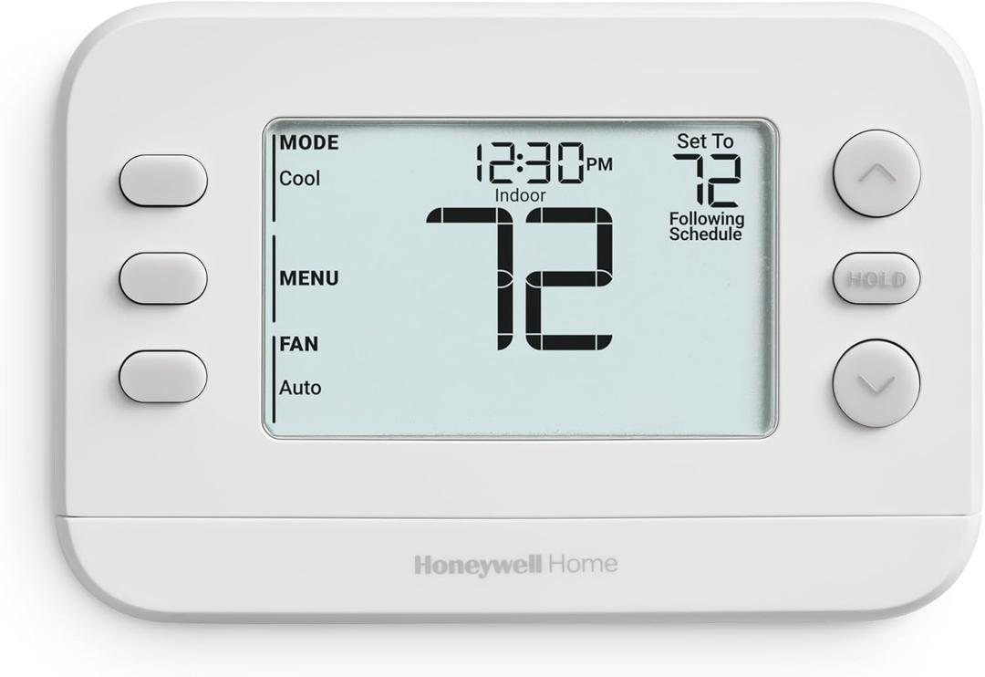 Honeywell Home Programmable Thermostat, Single-Stage, 1 Heat/1 Cool Compatibility, 5-2 Day Schedule, X2P, White, RTH20B