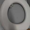 Mayfair Padded Toilet Seat, Cushioned Soft Vinyl over Wood Core Seat, Secure Hinges, Easy Clean, Made in USA, Round, Biscuit