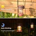Pearlstar Solar Lantern Outdoor Waterproof Hanging Solar Garden Lights - 2 Pack Solar Powered Landscape Christmas Lanterns with Retro Design for Patio, Yard, Garden and Pathway Decor (Warm Light)