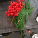 FRCOLOR 20pcs Faux Red Berry Stems and Green Branches Artificial Holly Berry Picks for Christmas Holiday Decor and DIY Craft Arrangements