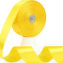 2 x 60 Yards Yellow Satin Ribbon 1-1/2 Inch, Solid Polyester Fabric Ribbon for Gift Wrapping, Crafts, Flower Bouquet, Wedding, Festival, Christmas, Halloween