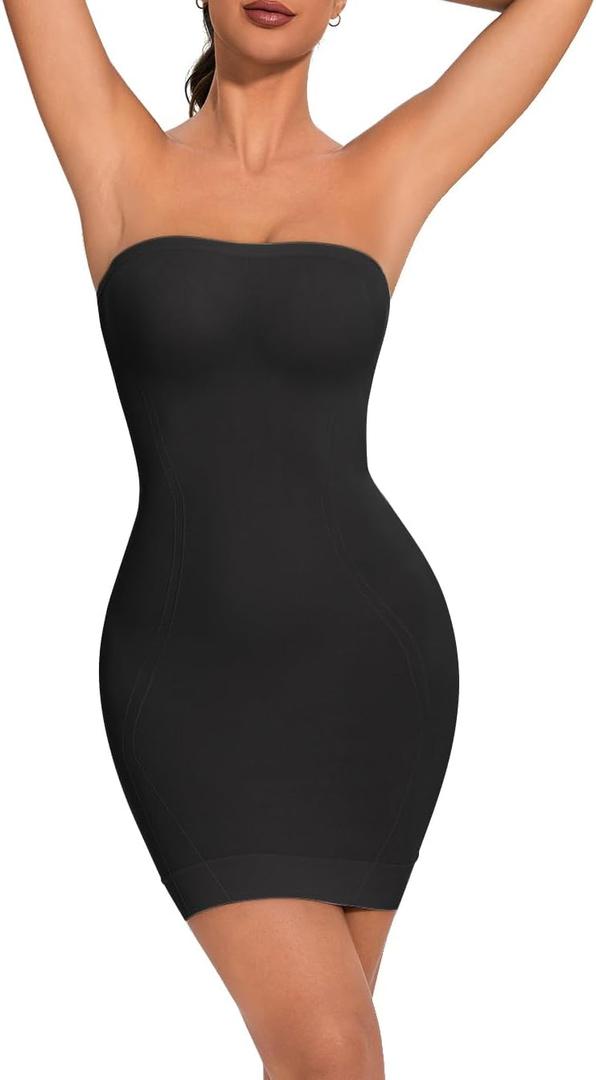 Strapless Shapewear for Women Full Slip shapewear dress Tummy Control slip for women under dress (Medium)