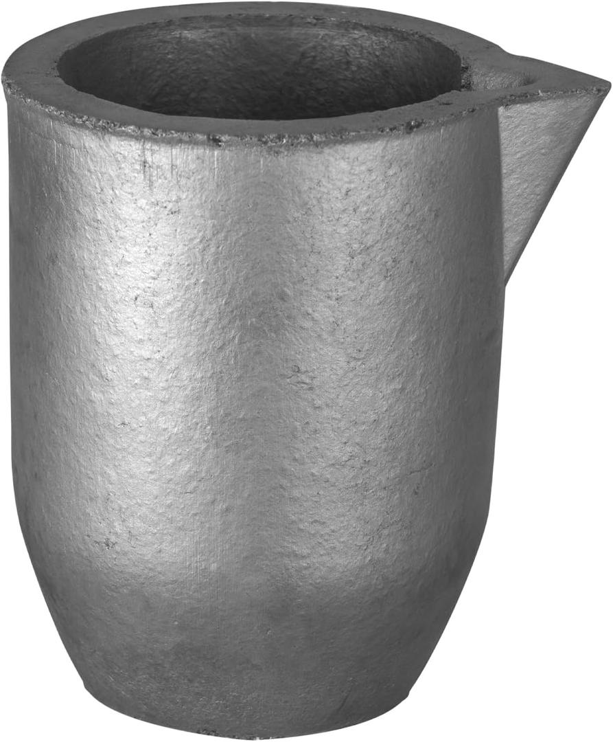 QNK #6 6kg Clay Graphite Crucible w/Pour Spout for Metal Melting Casting Refining Gold Silver Copper Brass Aluminum