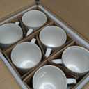 LE TAUCI Coffee Mugs 16 oz,Ceramic Mug Set, Embossment Cups for Latte, Hot Tea, Cappuccino, Mocha, Cocoa,Suit For Housewarming Wedding- 3.8 inch, Set of 6, Arctic White